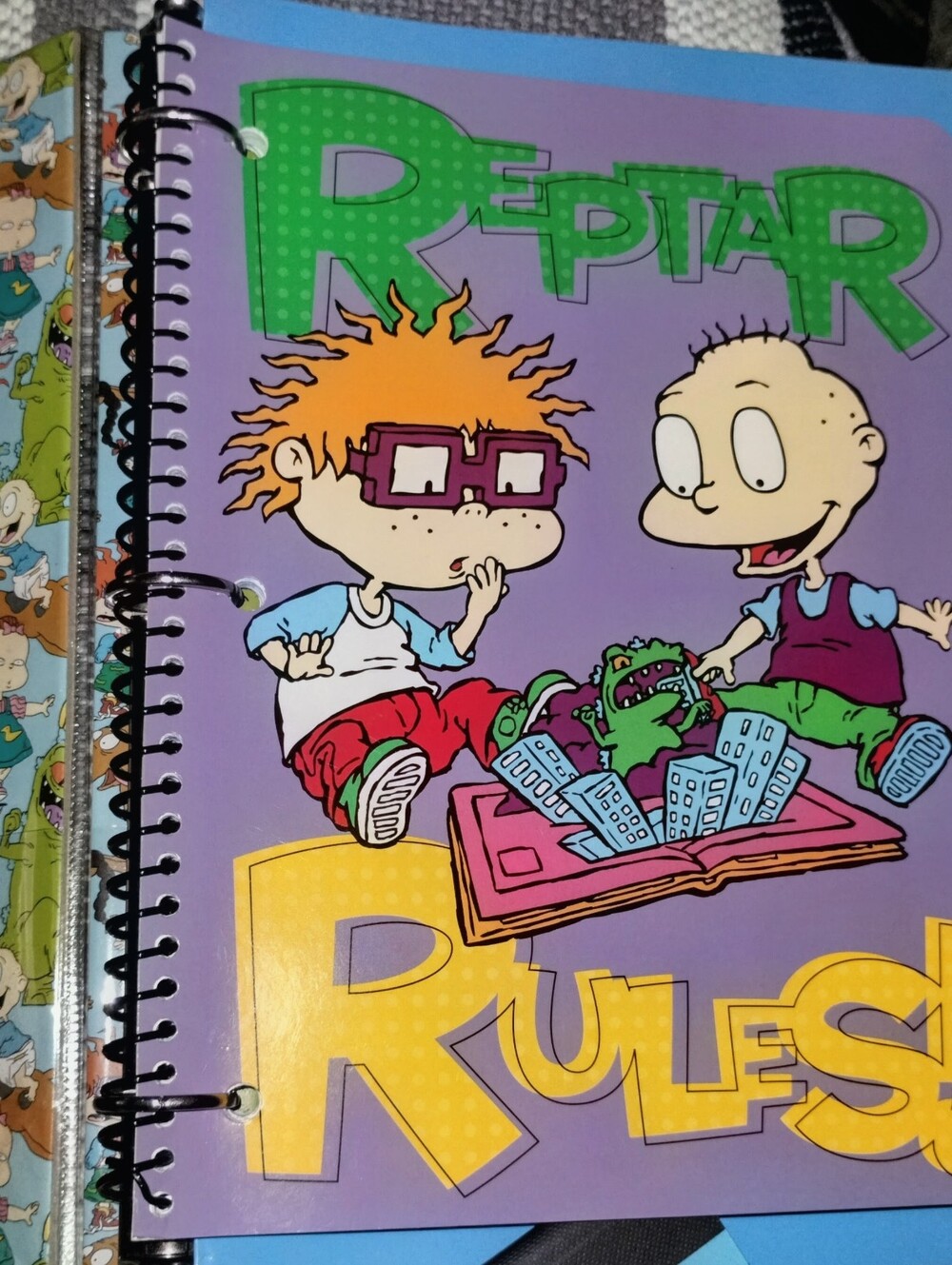 New Rugrats Reptar Rules! 3 Ring Binder Folder, Spiral Notebook & Paper Pad .